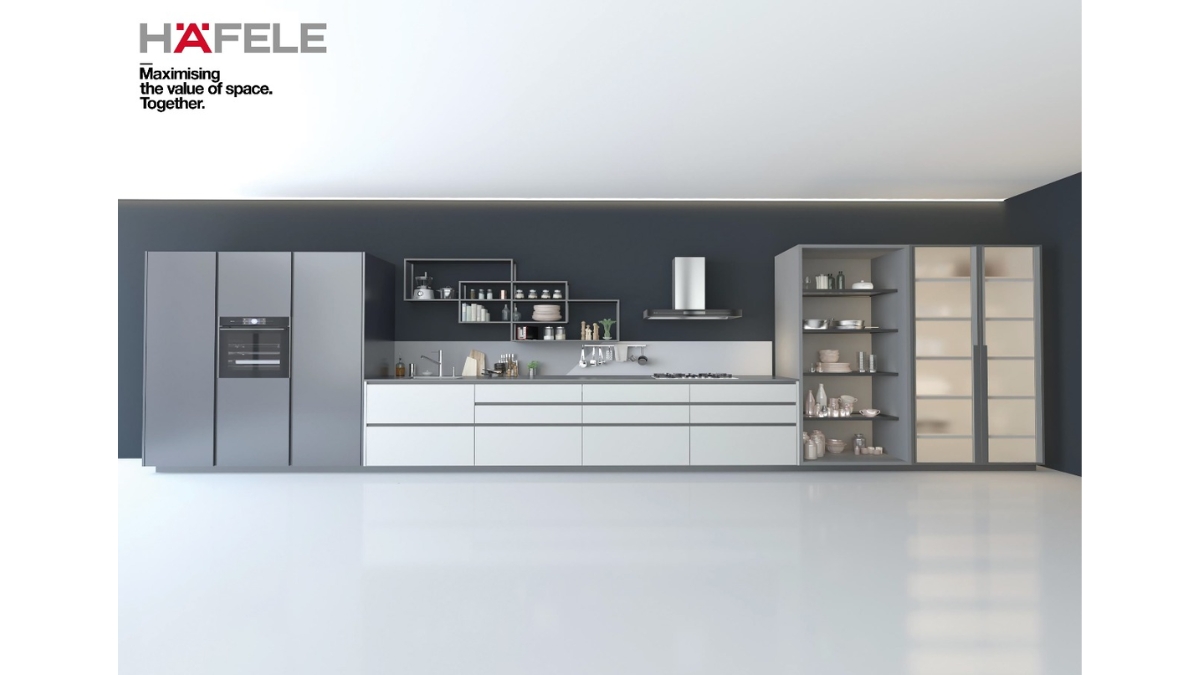 Hafele Profin Aluminium Profile Range Redefines Modern Kitchens with Stack Modular Shelving