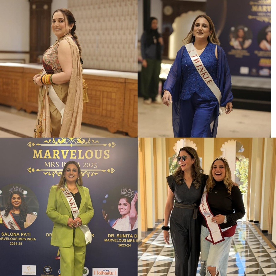 Twinkle Sabharwal won the title of  Marvellous Glowing Skin  at Marvellous Mrs India beauty pageant season 3